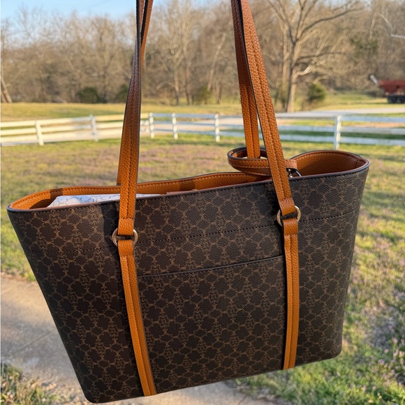 Nanette Lepore Brown Tote with Tan Straps - Picture 2 of 4